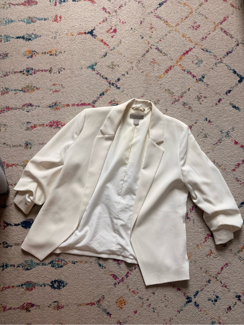 H&M Off-White Women's Open-Front Blazer